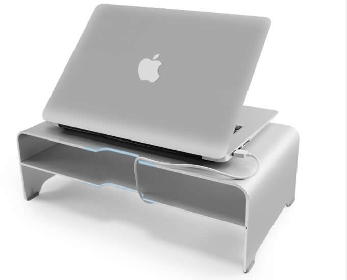Aluminum Alloy Monitor Stand Laptop Riser Shelf for iMac Macbook
