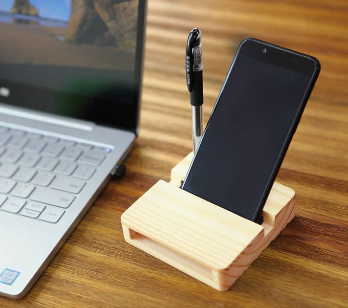 Natural Wooden Cell Phone Stand Holder Dock Sound Amplifier Stands