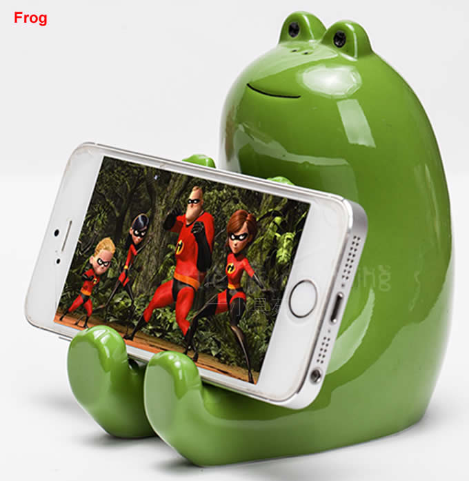 Ceramic Animal Piggy Bank Cell Phone Stand Holder - FeelGift