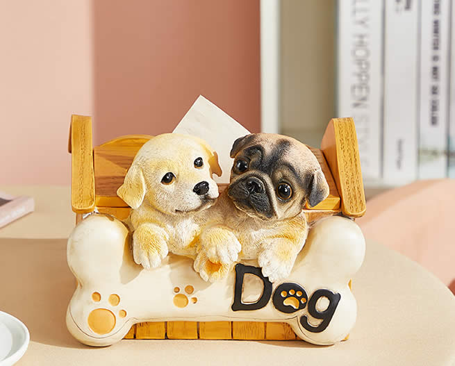 Cute Small Dog House Living Room Decoration Tissue Box