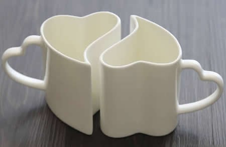 1 Pair Love Hearts Ceramic Mug Cup