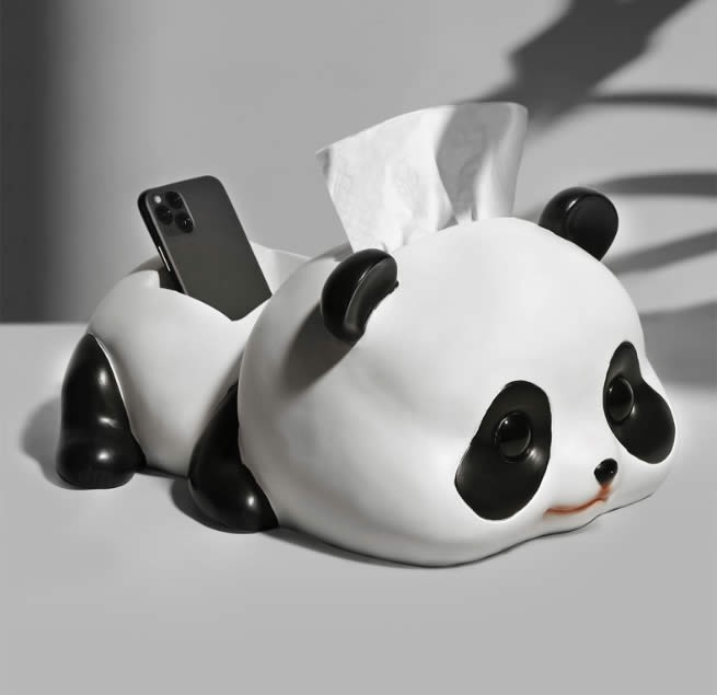 Cute Panda Phone Remote Organizing Storage Box&Tissue Box