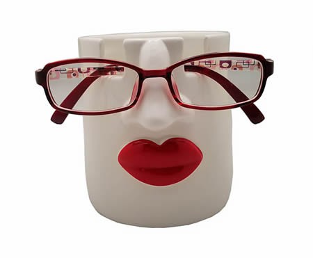 Woman Sexy Red Lips Glasses Holder Pen Holder