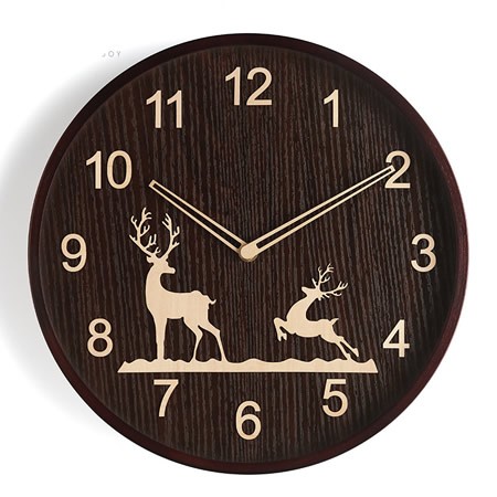 Beautiful elk christmas festival decoration wooden wall clock