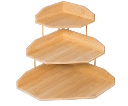 3-Tier Bamboo Wooden Corner Shelf