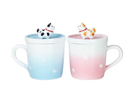 3D Cute Cartoon Dog Figurine Ceramics Coffee Cup