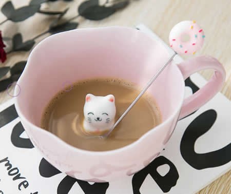 3D Cute Lovely Cartoon Miniature Animal Figurine Ceramics Coffee Cup