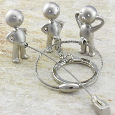 3pcs/Set  Little Boy  Keyring Keychain Silver