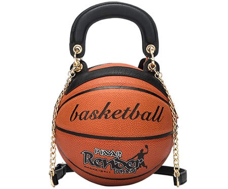 Creative basketball shape round handbag shoulder bag