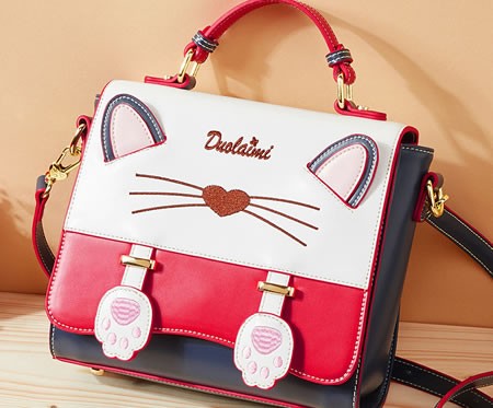 Cute cartoon cat fashion handbag beautiful shoulder bag