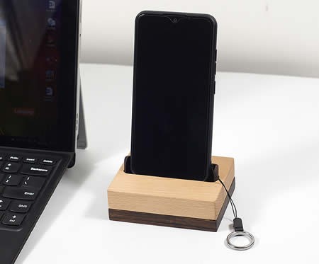 Fashion wooden mobile phone charging stand Black walnut beech phone holder