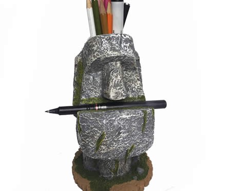 Retro stone man pen holder office learn organizer holder 