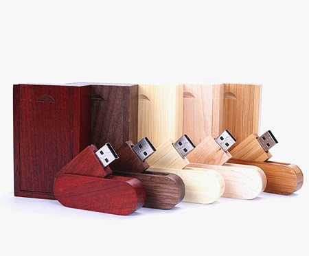 Simple Rotatable Wooden Usb Flash Drive 32G