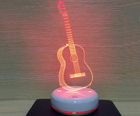 Beautiful colorful guitar night light warm gift