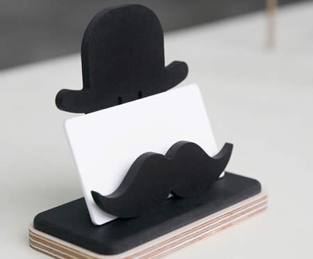 Creative Big Bearded Business Card Holder Display Holder