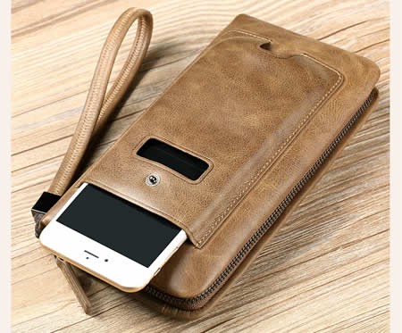 Classic leather handbag fashion mobile phone bag Large capacity cowhide wallet