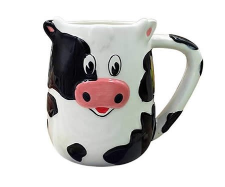 Cute cartoon dairy cow ceramic mug