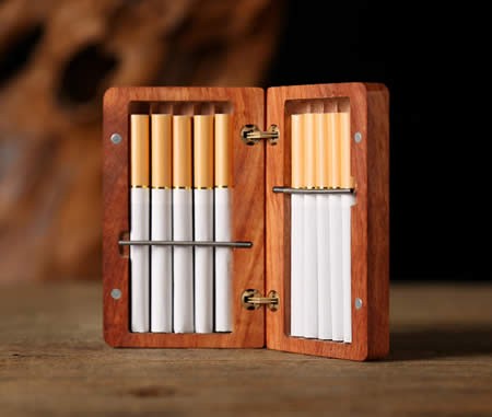 Exquisite Handmade Portable Wooden Cigarette Case