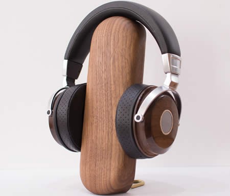 Brief Desktop Organize Wooden Headphone Stand Black Walnut Beech Holder