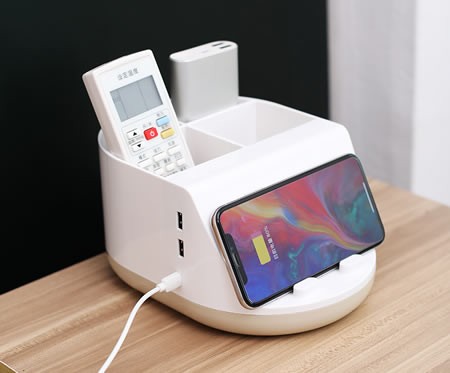 Creative remote control storage box mobile phone wireless charging HUB