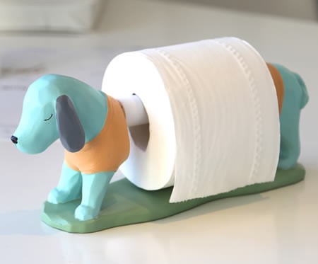 Cute cartoon dachshund dog rolled paper storage holer