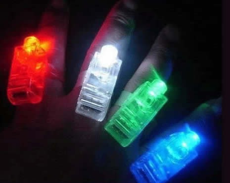 4pcs/Set  Led Laser Finger Light Beams Ring