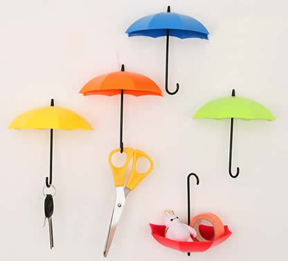 6pcs Umbrella Style Wall Mount Self Adhesive Wall hooks