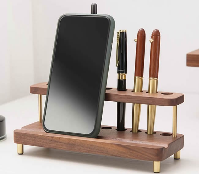 Black Walnut Wooden Pen Holder Phone Holder Ipad Stand