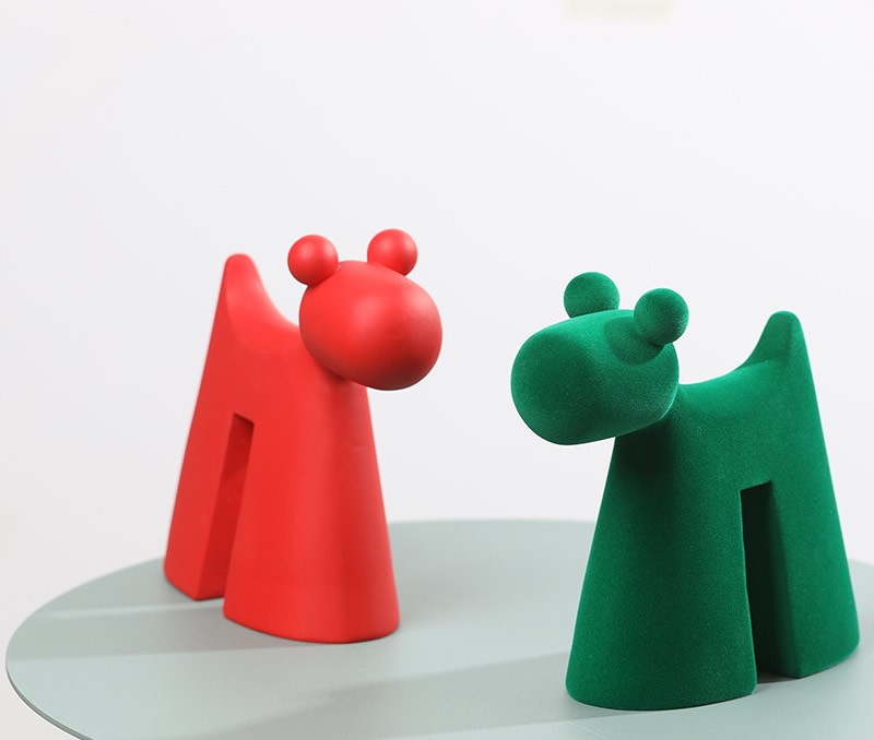 Abstract Geometric Art Dog Sculpture Office Desk Decoration