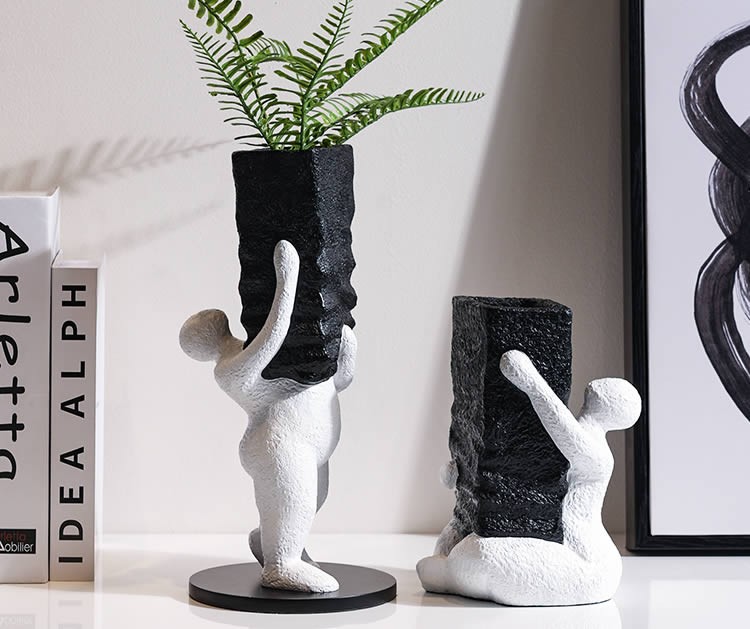 Abstract Plump Figure Vase,For Home Living Room Office