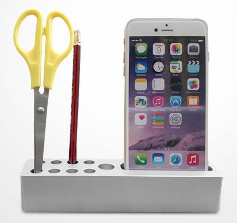 Aluminium Alloy Desktop Stationery Organizer Storage Cell Phone Holder