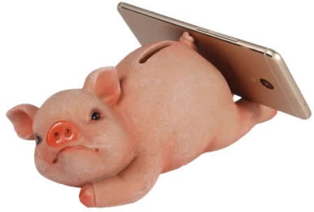 Animal Design Piggy Bank Cell Phone Stand Holder