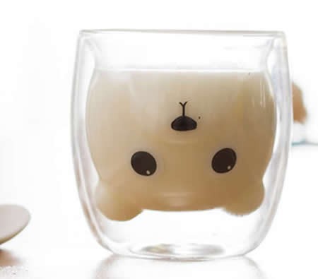 Animal Emoticons  Glass Coffee Cup