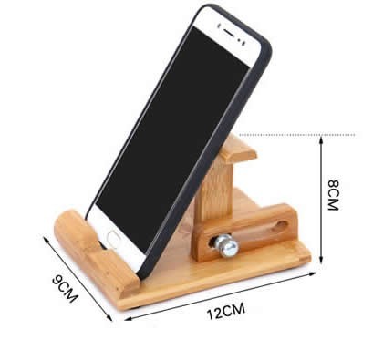 Bamboo Adjustable Multi-Angle Cell Phone iPad Stand Holder