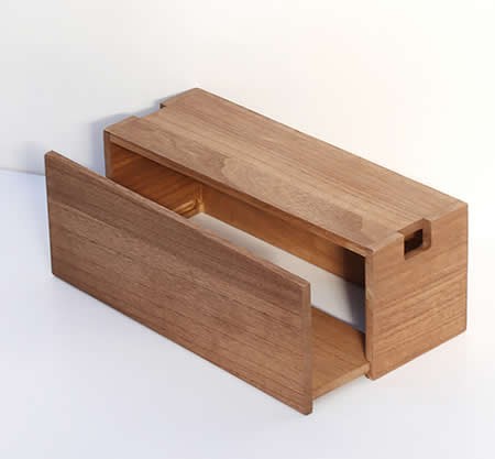 Wooden Cable Management Box Organizer to Hide Wires, Surge Protector & Power Strips