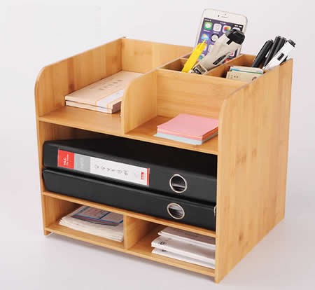 Bambooo Desk Office  Supplies Organizer 