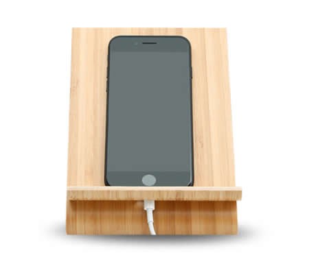  Bamboo iPad Cell Phone Charging Station Dock Holder