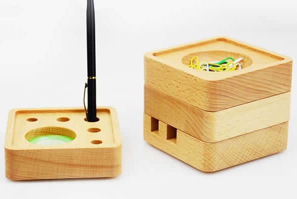Bamboo&Wooden Smart Phone Dock Stand Desk Organizer Office Accessories Set – 4 Piece Set 