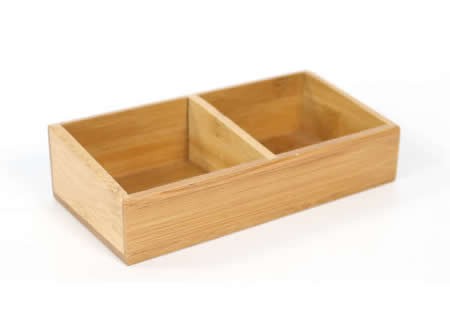 Office Supplies Wooden Desk Organizer with  2 Compartments 
