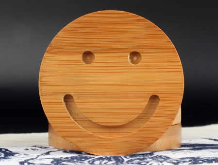 Bamboo Smiley Face Coaster 