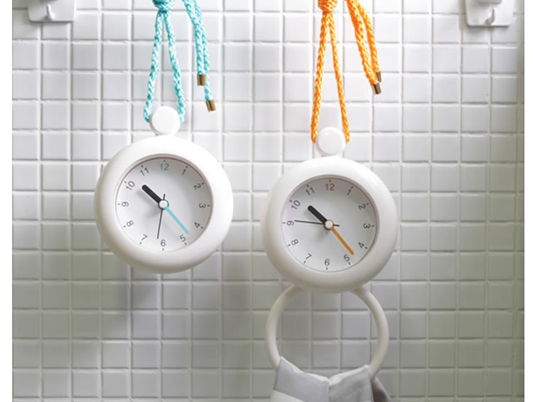 Bathroom Waterproof Clock with Hanging Hook