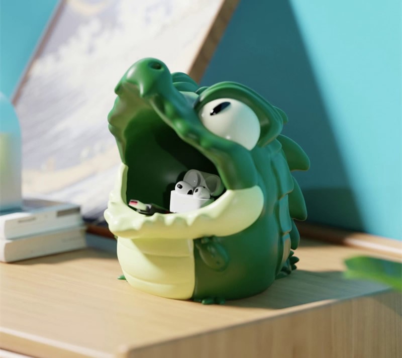 Big-eyed Crocodile Desktop Storage Box and Decorative Ornament
