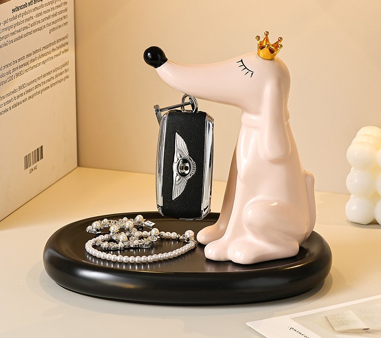 Long Nose Pet Dog Desktop Storage Tray, Jewelry Organization