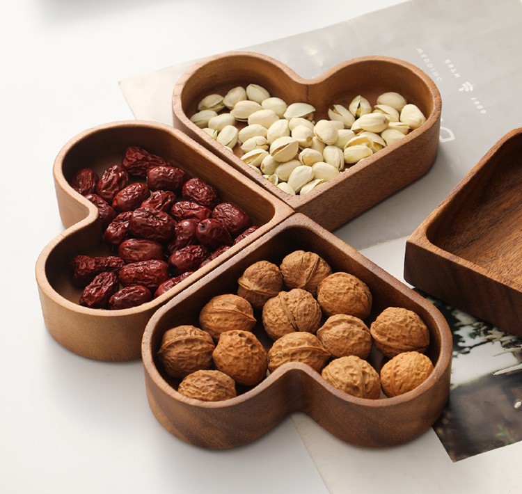 Black Walnut Heart-shaped Candy,Nut Storage Tray