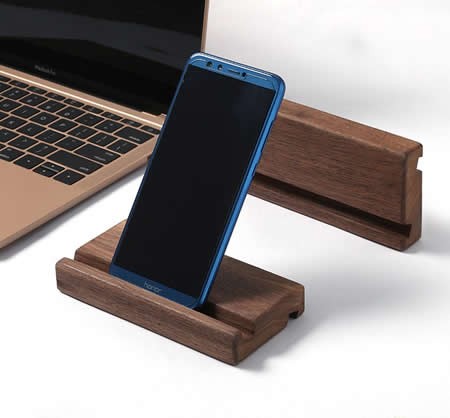 Black Walnut Portable Wooden Smartphone Holder