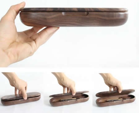 Black Walnut Wood Pen Pencil Case Box