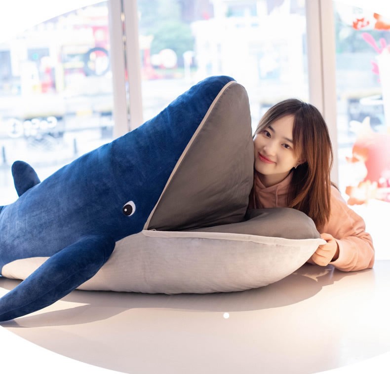 Blue Whale Plush Throw Pillow,Children Holiday Gifts, Room Decoration