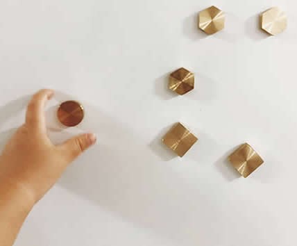 Brass Magnets for Magnetic Whiteboard and Magnetic Message Board  (6pcs / Pack)