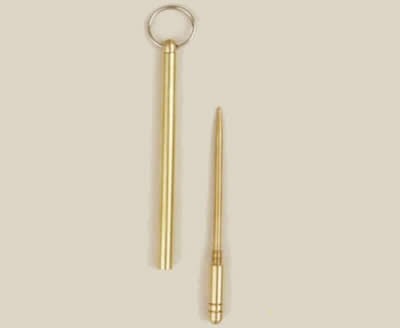 Brass Picnic Toothpick Tool with Protect Case