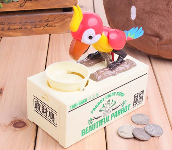 Bird Stealing Coin Piggy Bank